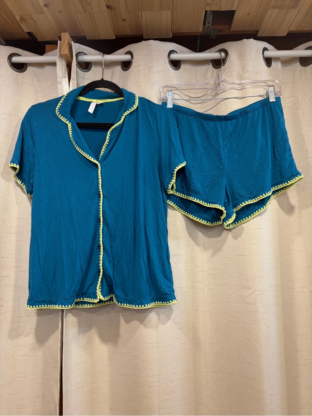 Joyspun Teal Short Sleeve Pajama Set
